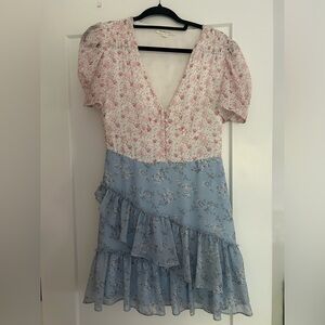 Shabby Chic Two-Tone Floral Dress